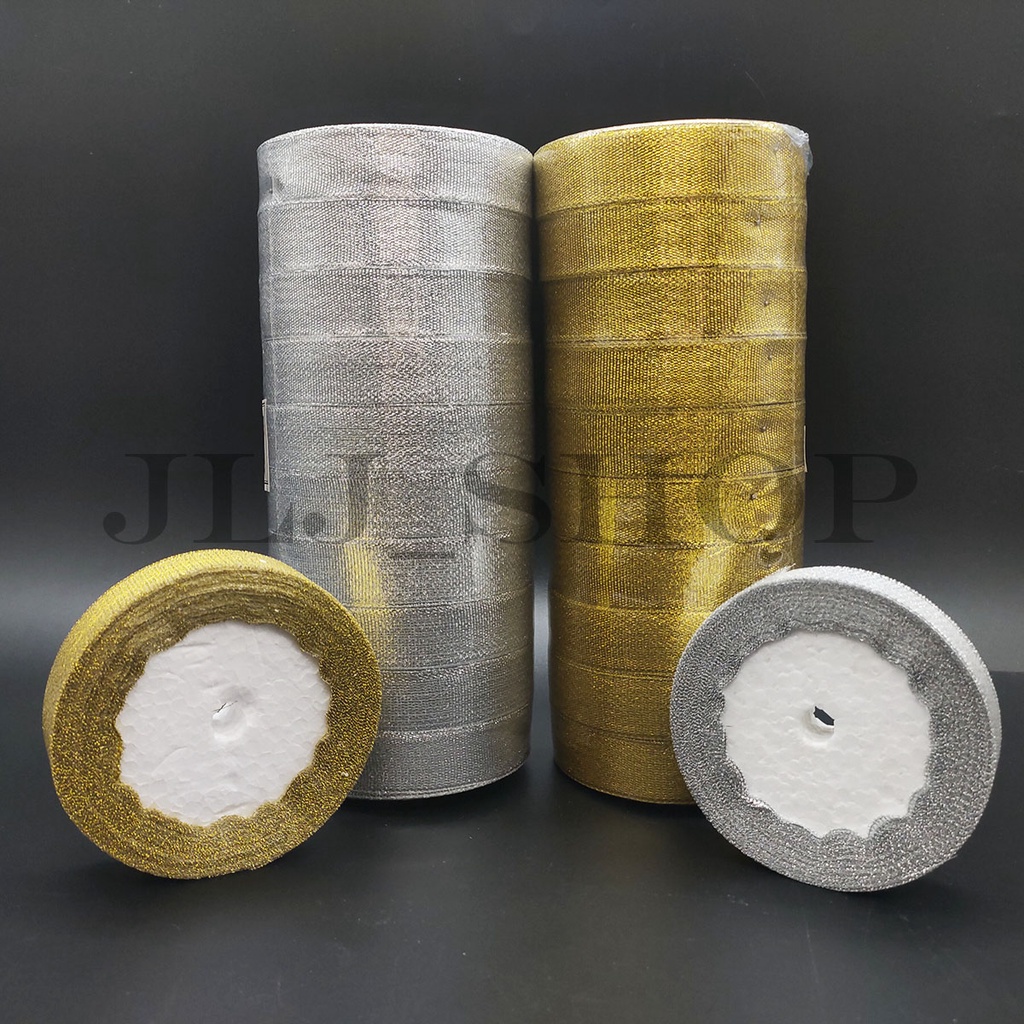 Pita Emas Perak Gliter 3/4 inch (2 cm)
