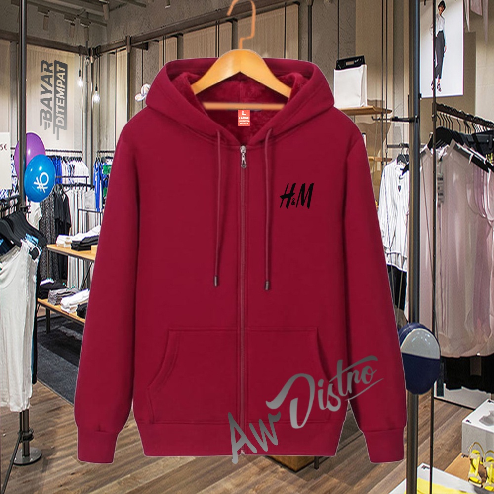 COD Jaket Distro H&amp;M Text Hitam Premium Quality Sweater Tulisan Jaket Kata-Kata Hoodie Sablon