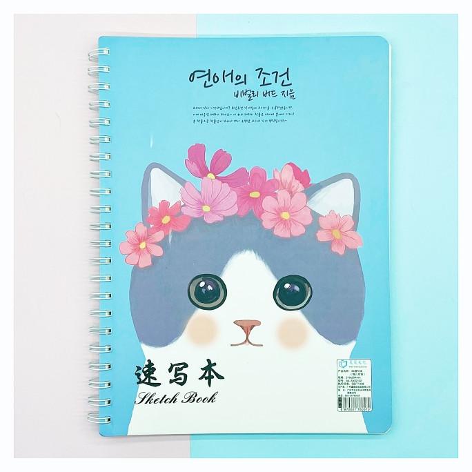 

sketchbook a4 spiral fairy cat purple