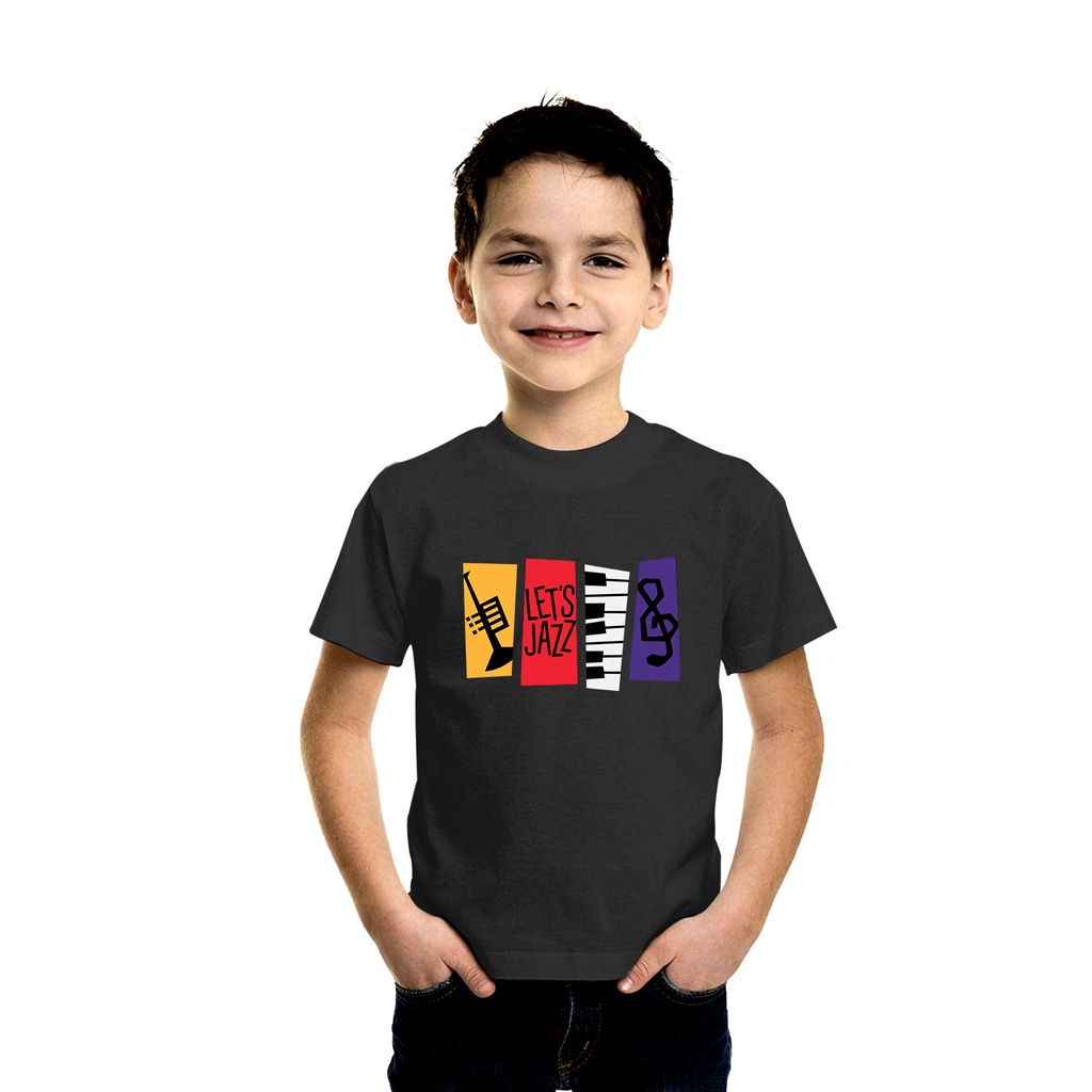Kaos anak LETS JAZZ Tshirt baju distro anak cotton combed 30s KAOS MUSIK MUSISI JAZZ LOVERS