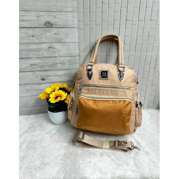 TAS RANSEL JUNFA ORY WANITA PARASUT TEBAL MULTIFUNGSI / Bisa Ransel , Selempang Dan tenteng  Origina