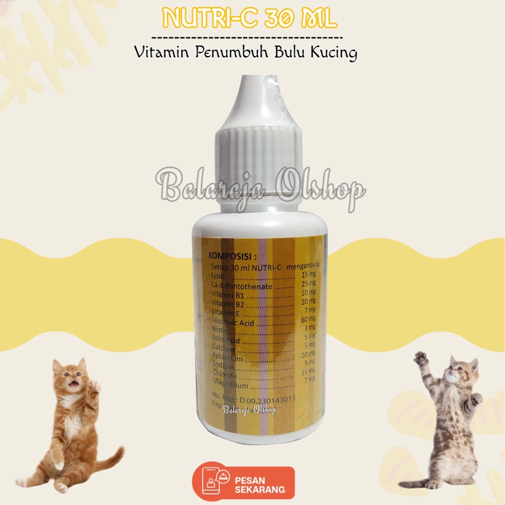 Vitamin Penumbuh Bulu Kucing Rontok Botak Pitak Nutri C