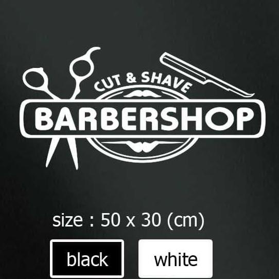 SALE BARBERSHOP 50X30 Cutting Sticker Stiker Wallpaper Wallsticker