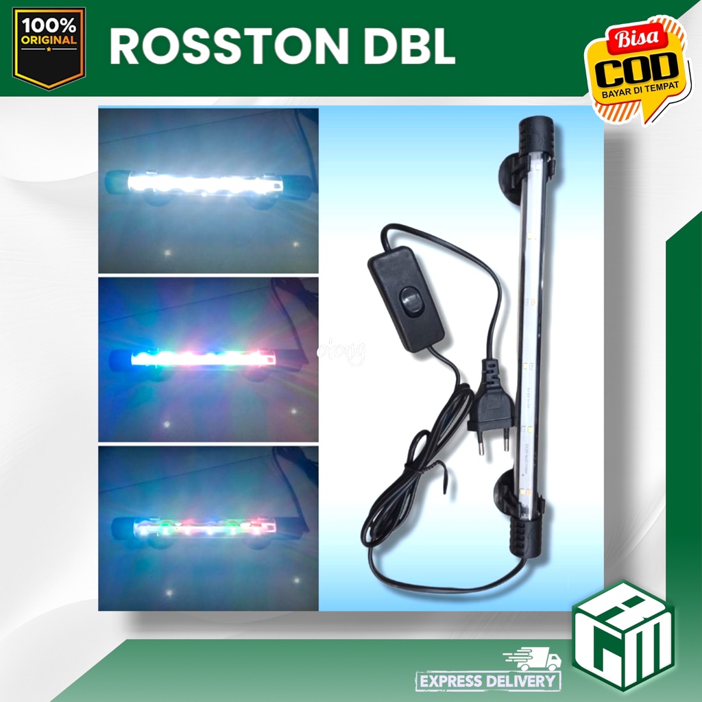 Rosston T4 30 DBL lampu led celup warna 3 in 1 aquarium kolam ikan