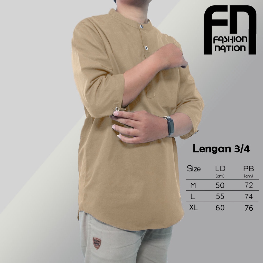 Kurta Baby Kanvas lengan 3/4 Cocok untuk kerja dan ibadah