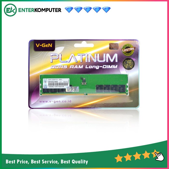 V-GeN Platinum DDR5 32GB PC38400 4800Mhz / RAM DDR5 32GB