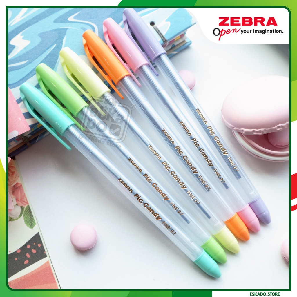 Pen Zebra Pic Candy Pastel Colour 0,7 Hitam/Pic Candy/Pen Zebra 0,7 Hitam