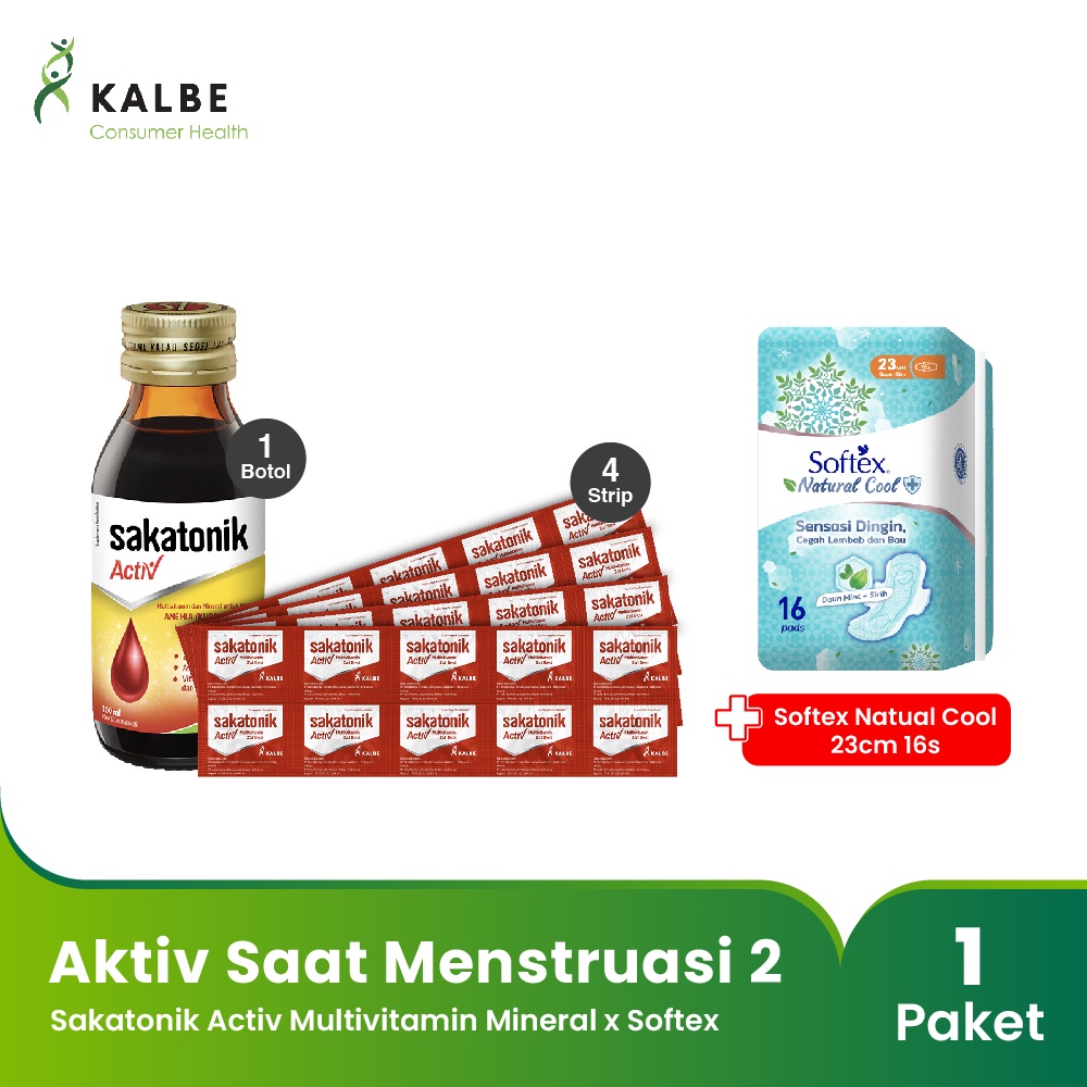 Aktiv Saat Menstruasi : Sakatonik Activ Multivitamin Mineral x Softex