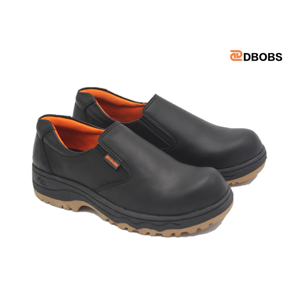 Sepatu Safety Shoes Slip On DBOBS Celyn Pendek Pria Kerja Original Ujung Besi Septi Tanpa Tali Slop