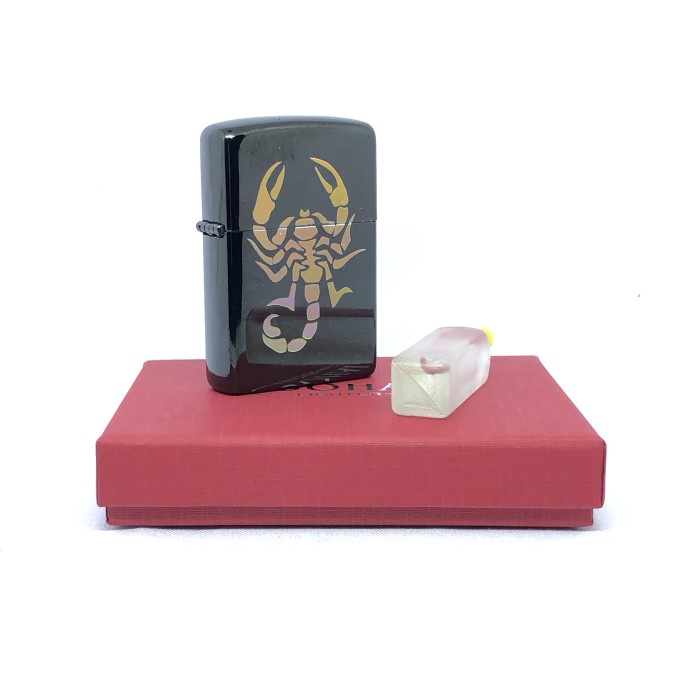 Korek ZP Bohai Set Minyak Hitam Black Ice Motif Grafir Tricolor