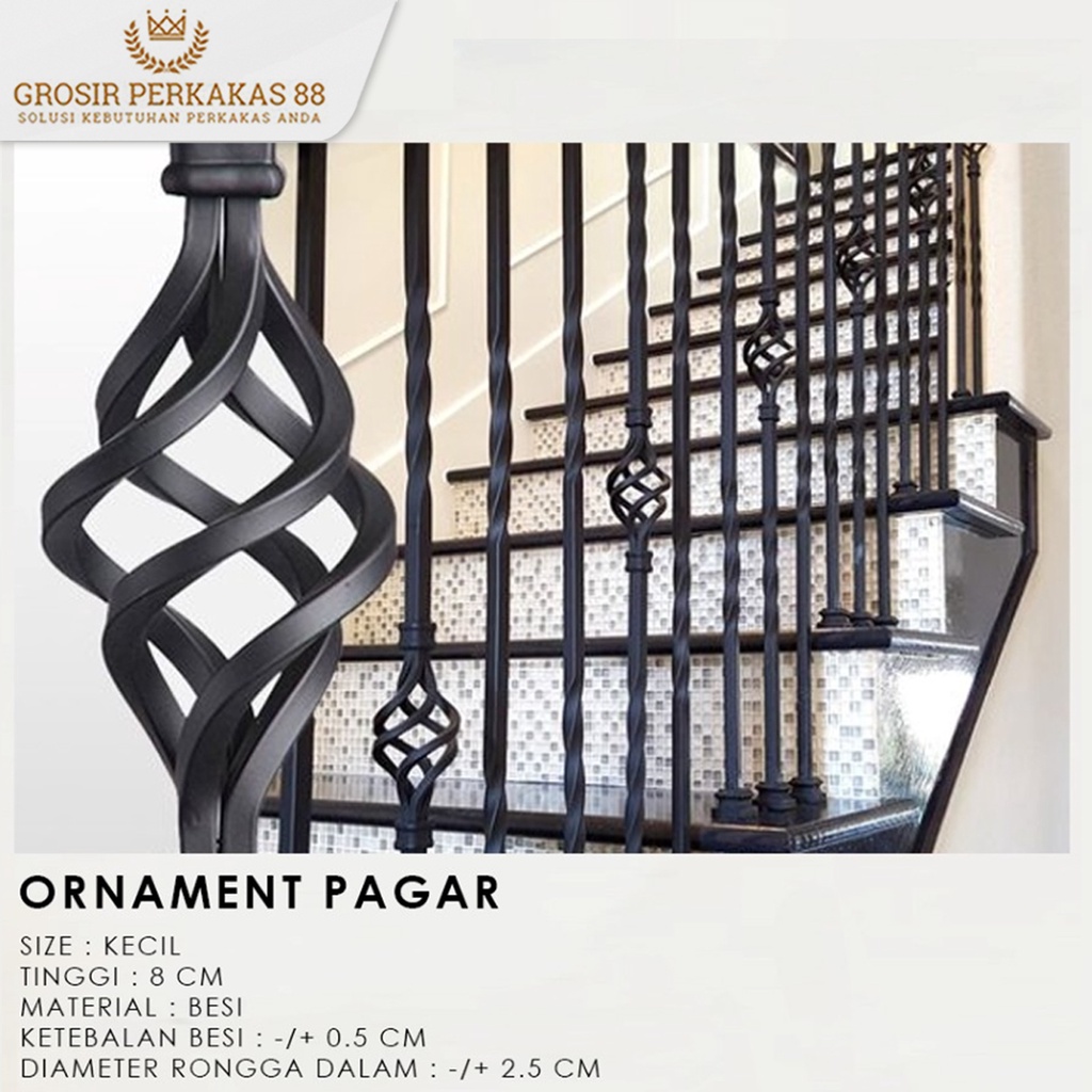Aksesoris Tralis Minimalis Basket Kecil 8cm Kanopi Pagar Besi
