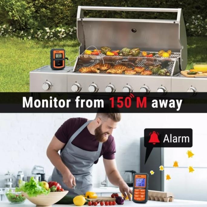 Thermopro Tp07S 100M Wireless Thermometer & Remote F Meat Bbq W Timer [Cod]