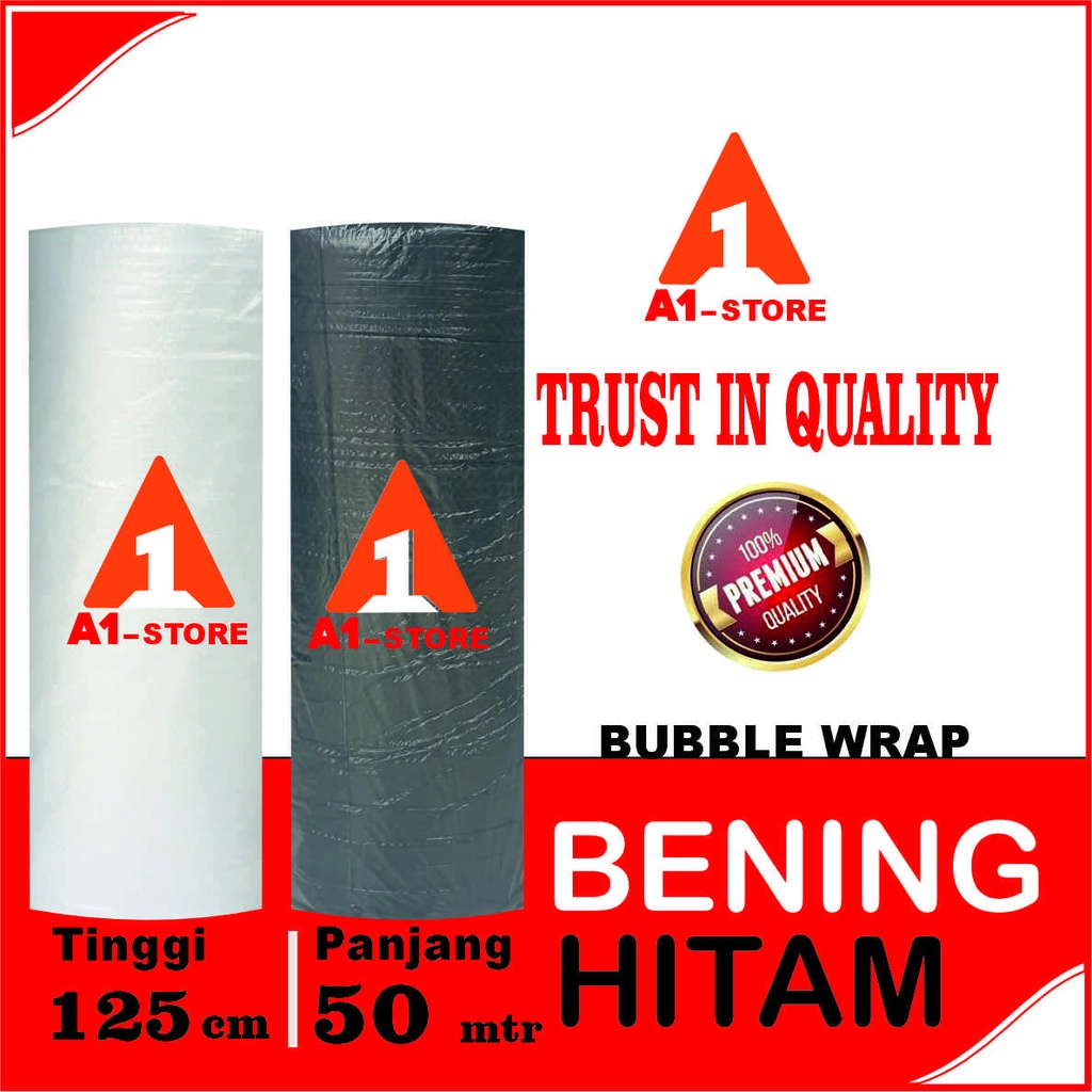 

PLASTIK BUBBLE WRAP ROLL 125CM X 50M BENING HITAM S EKONOMIS