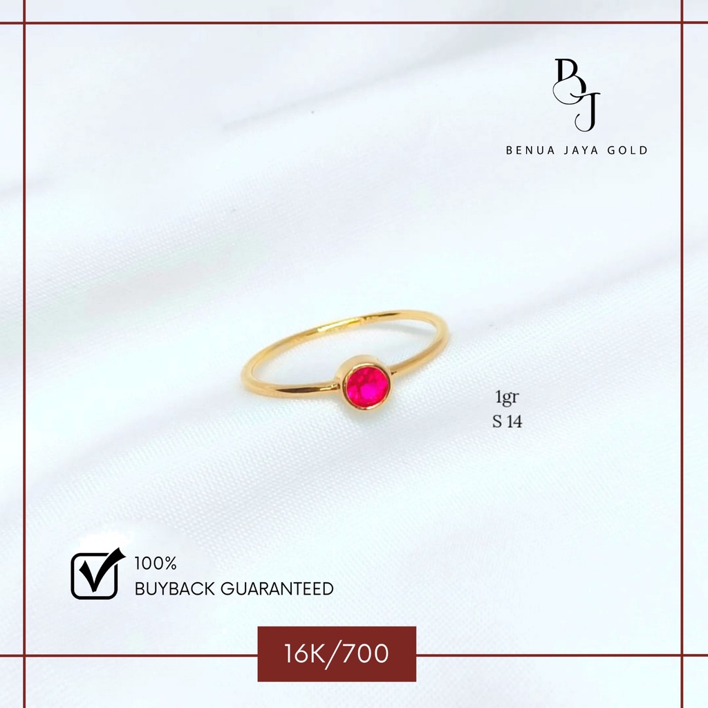 Cincin Batu Merah Emas 16K/700