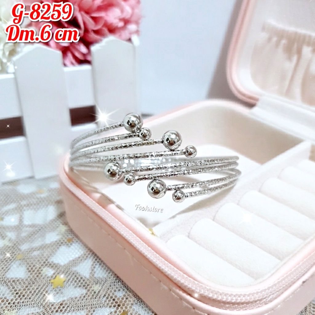 GELANG TANGAN BANGLE KERONCONG SILVER/G-8259