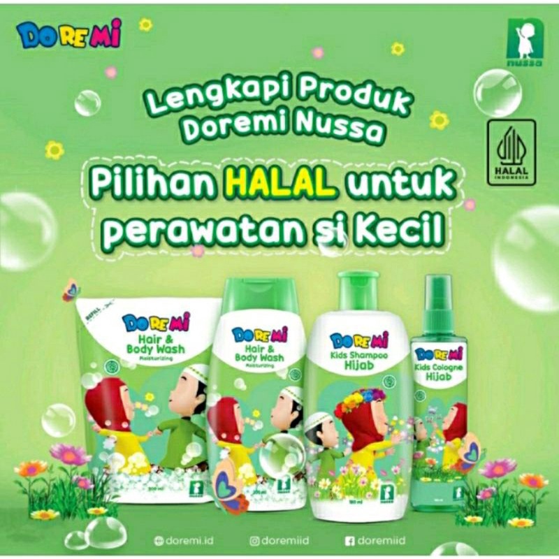 Doremi Nussa Rara Kids Series | Hair&amp;Body Wash | Shampoo Hijab | Cologne Hijab