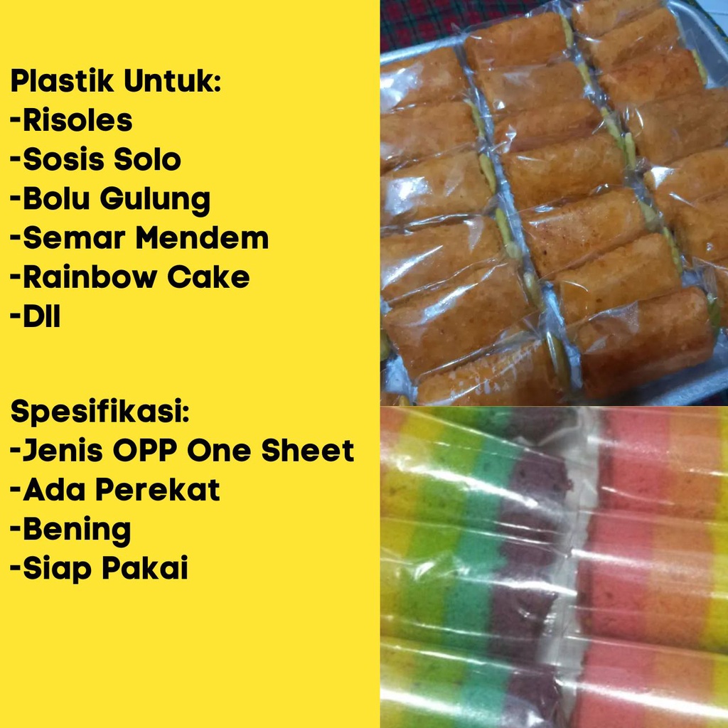 Bisa COD Plastik One Sheet Lembaran Untuk Kue Risol Risoles Rainbow Cake Dadar Gulung Sosis Solo Lap