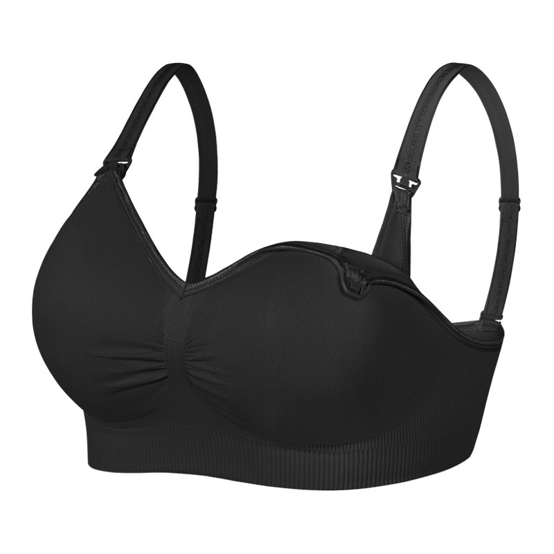 ANGEL MOMMY IBU Bra Menyusui Jumbo Kancing Depan Tanpa Kawat Hamil Murah Bh Menyusui Bahan Katun-hitam