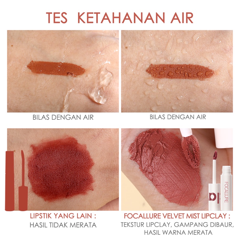 Focallure Matte Lipstik Lip Gloss Tahan Lama Hingga 24 Jam FA179