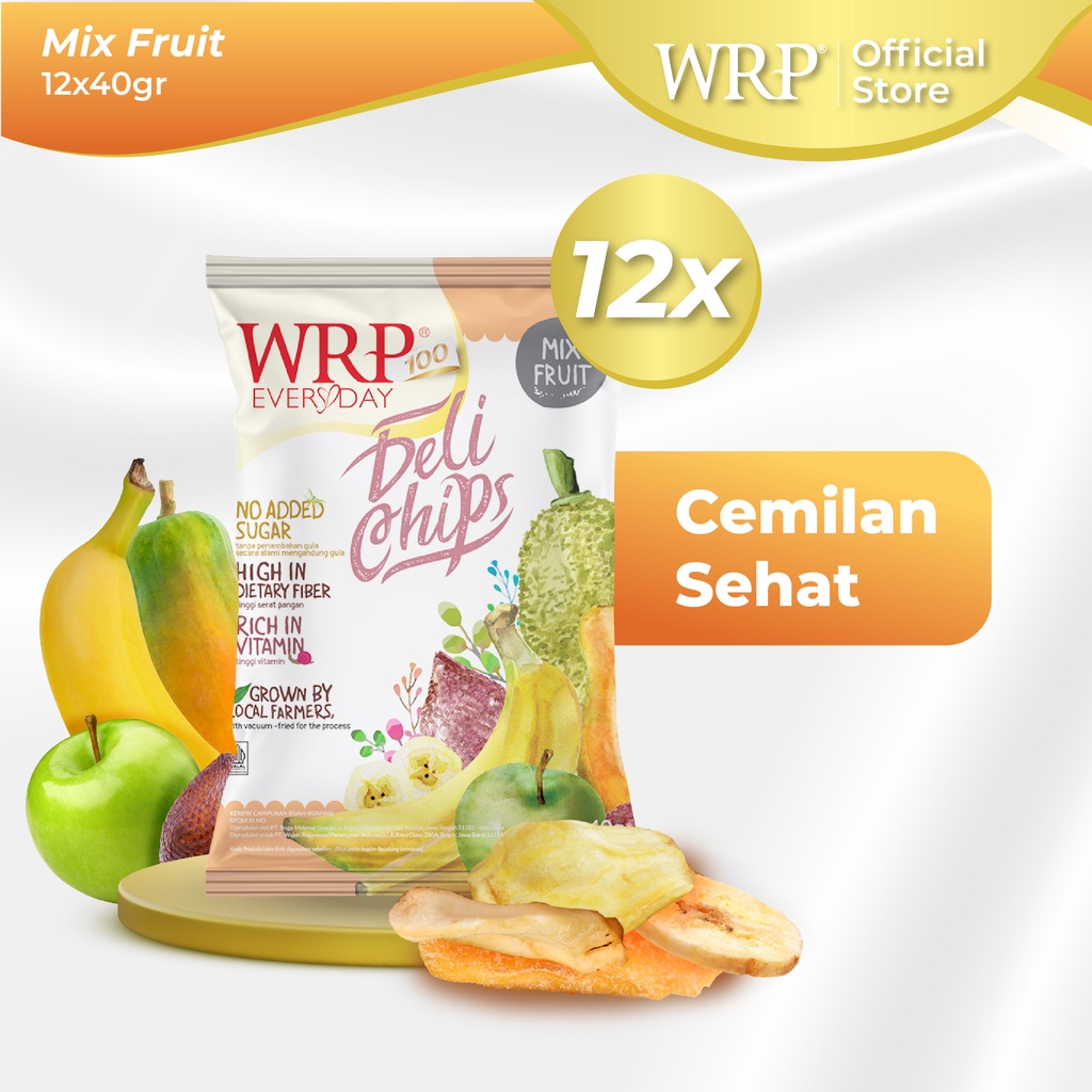 

WRP Delichips Mix Fruit 12 X 40G - Keripik Buah