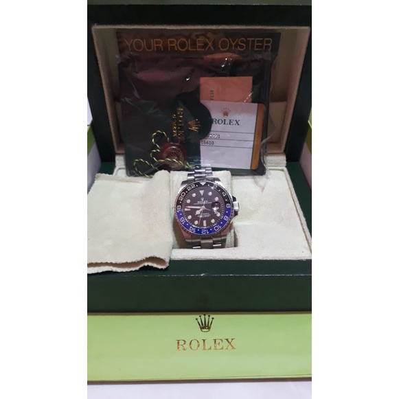 ROLEX GMT BATMAN ROLEX GENEVE ORIGINAL FULL SET ROLEX GMT MASTER II BATMAN