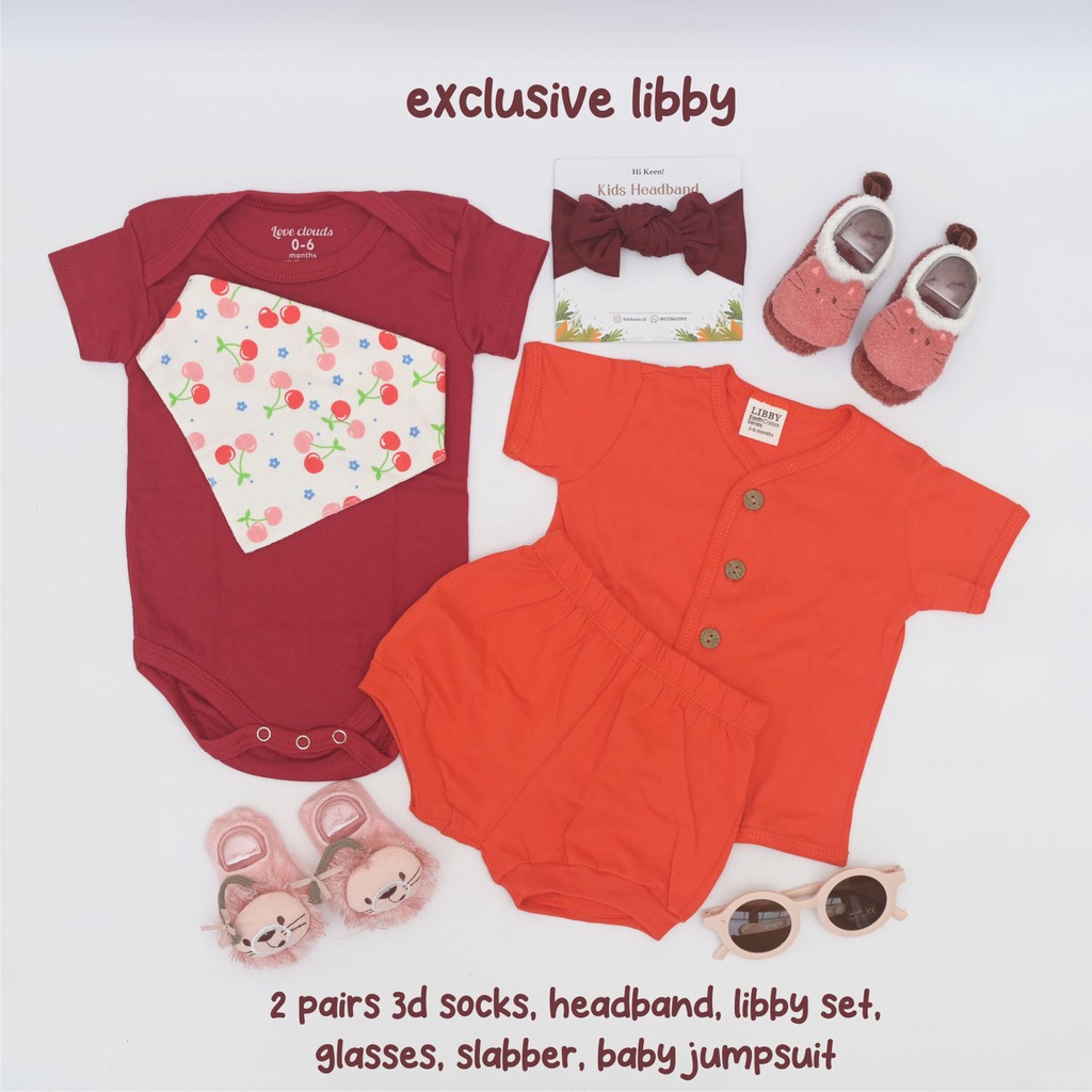 Hikeen baby hampers kado lahiran premium baby boy dan baby girl exclusive LIBBY comfy set RIBBON GIRL dan BEANIE BOY  baby gift set premium mewah SNI quality