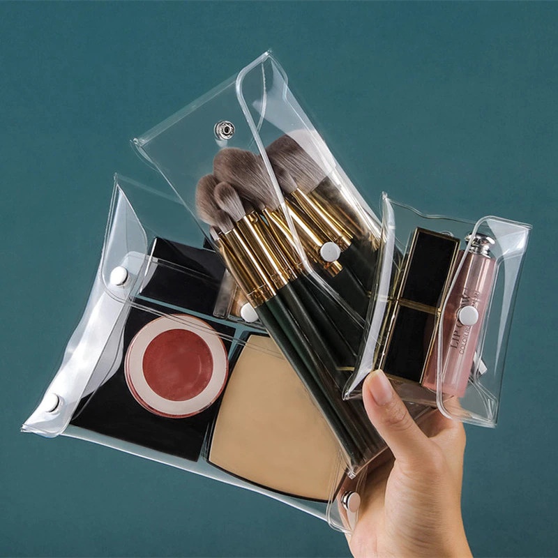 Tas Kosmetik Alat Make Up Portable Pouch Korean Style 3 PCS - BL039 - Transparent