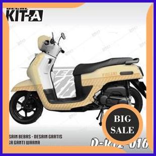 Stiker sticker fazzio full body warna cream krem coklat muda motif batik decal dekal Yamaha Fazio 1M