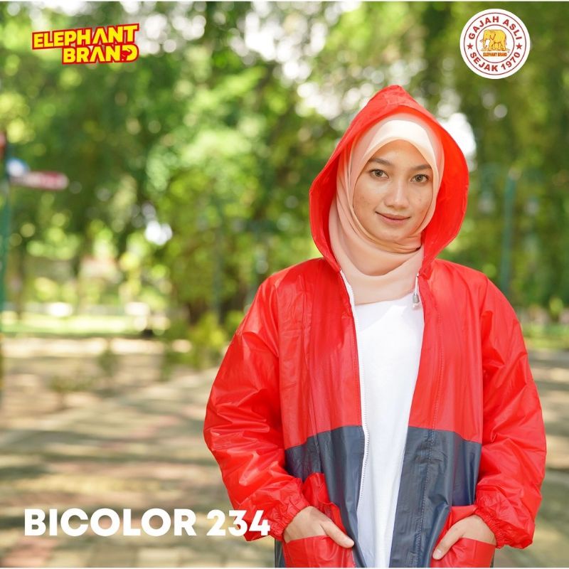 Jas Hujan Pria Wanita Dewasa Setelan Jaket Celana Elephant Brand Bicolour 234 R