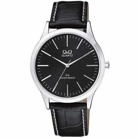Jam Tangan Pria Casual Business Kulit Analog Original Q&amp;Q QnQ QQ C212 C212J Series
