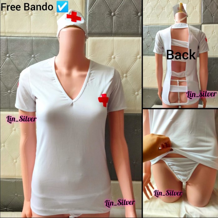 LINGERI COSPLAY KOSTUM SUSTER PERAWAT WANITA SEKSI SEXY NURSE COSTUME TERBARU