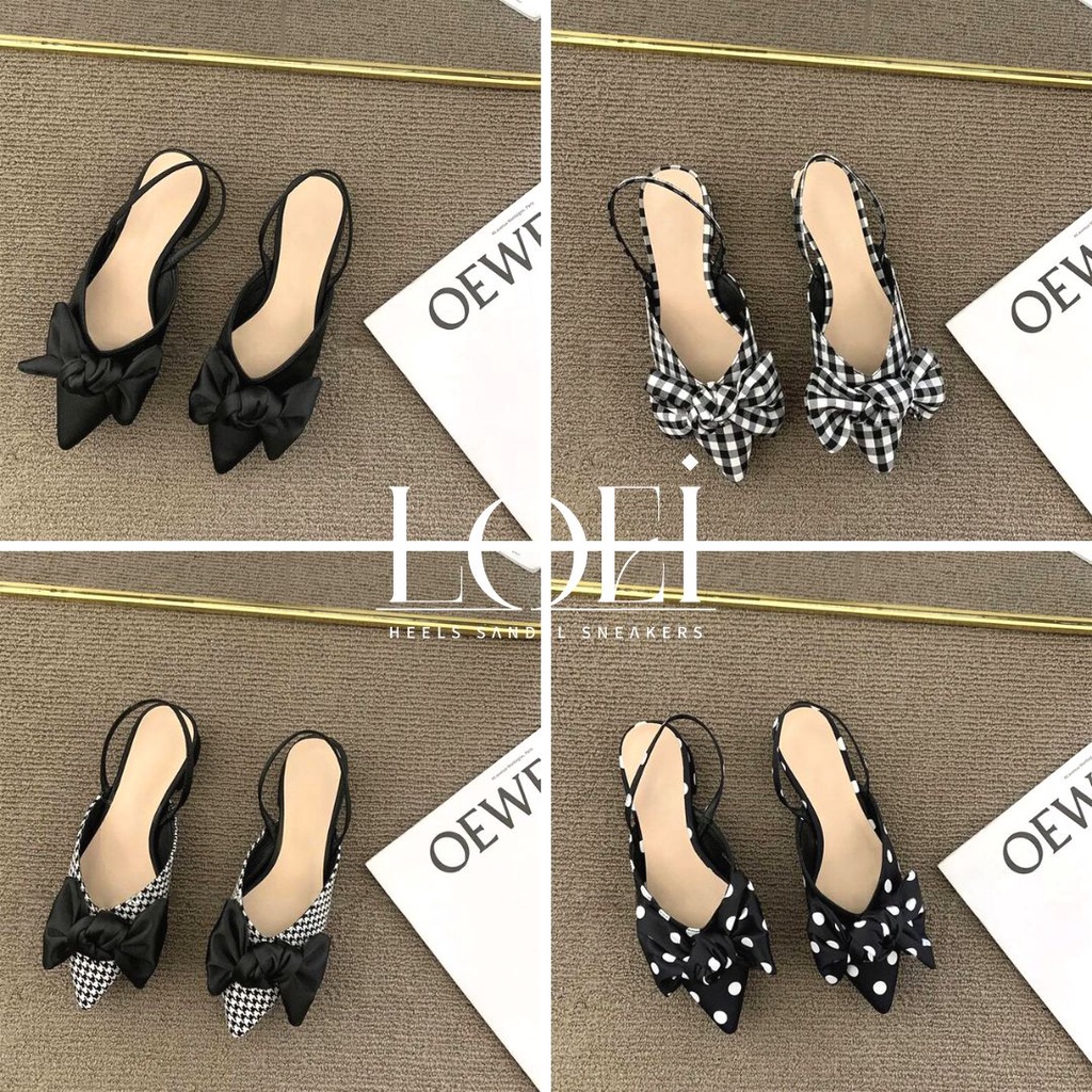 Sepatu Hak Tebal Wanita Low Heels Import 1998