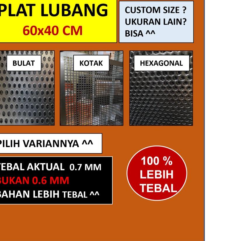 ☂ Plat 60x40 - Plat Besi Ram Speaker -  Ram Grill Plat Lubang ♢