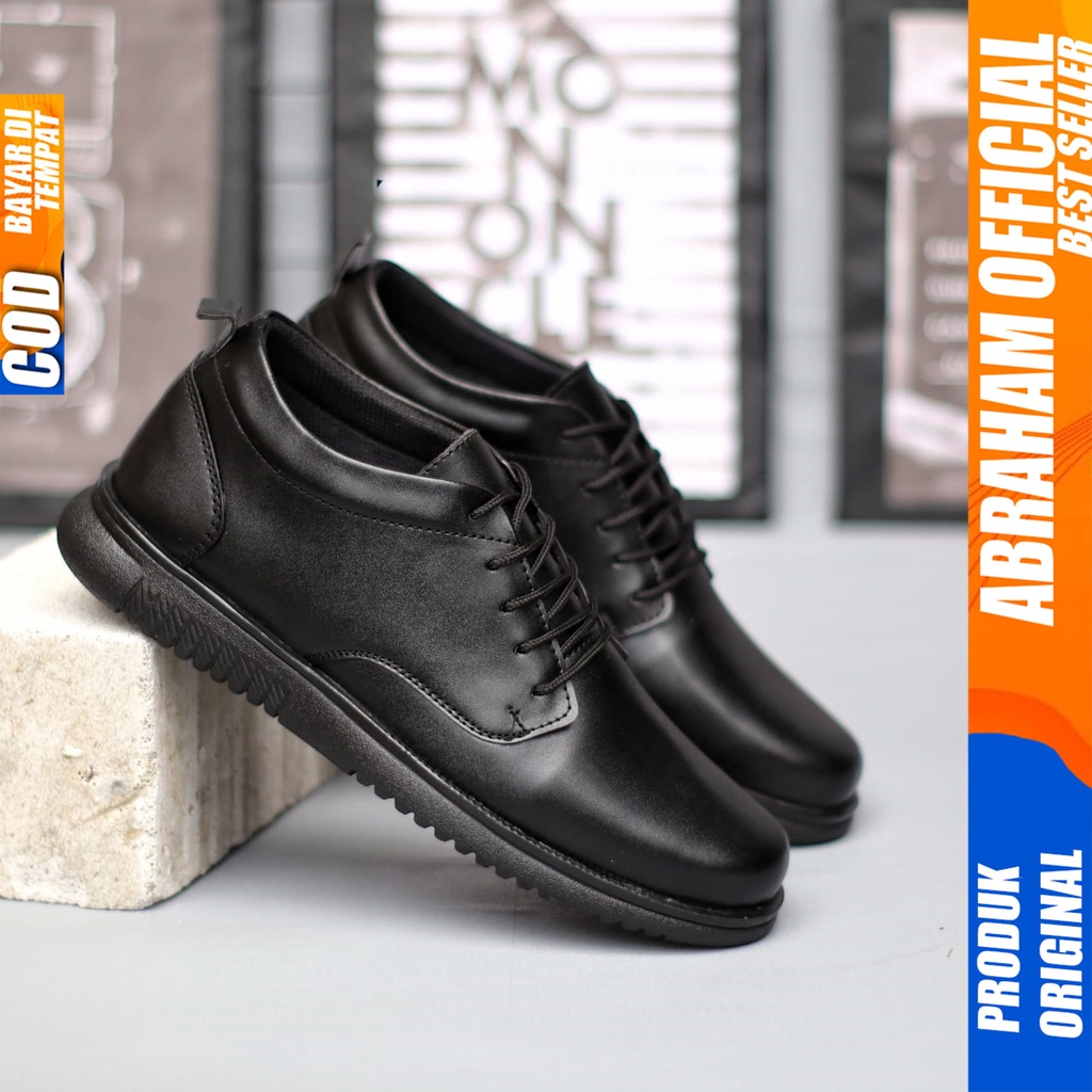 ABRAHAM Sepatu Formal Oxford Pantofel Hitam Pria