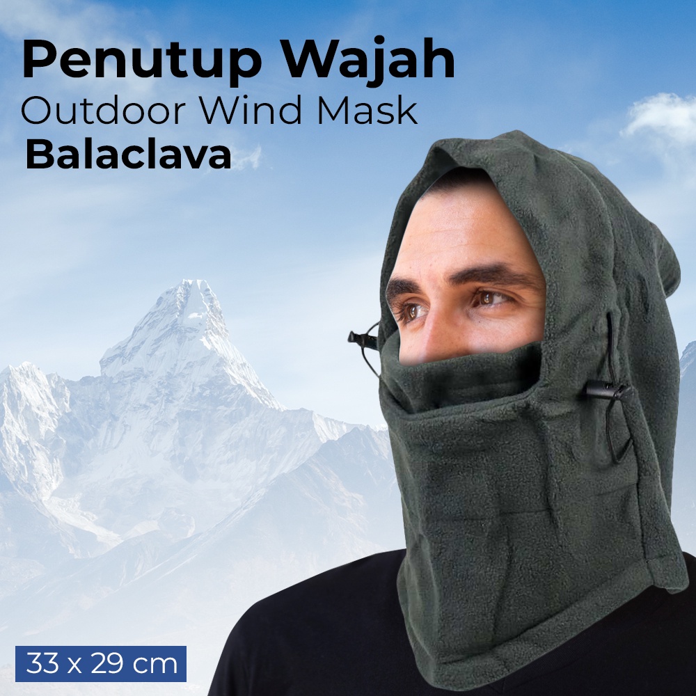 Penutup Wajah Headgear Hat Outdoor Wind Mask Balaclava - P01 - Gray