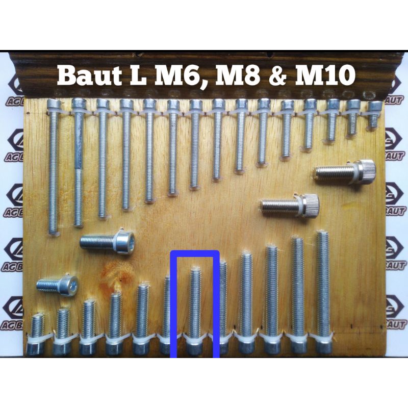 Baut  L M8x45 Baja 8.8 Galvanis / Baut Socket / Baut L 8 x 45 Baja (Baut 12)