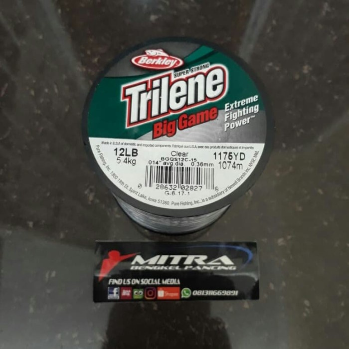 Mono Fi Senar Berkley Trilene Big Game 12 Lbs ORIGINAL