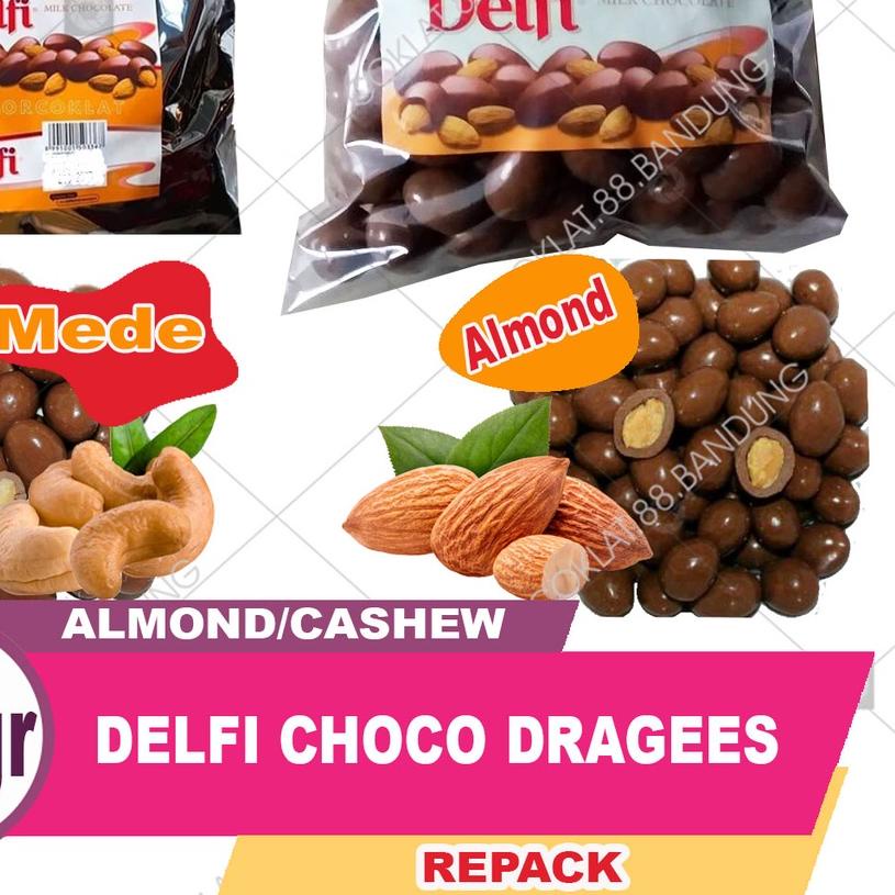 

❅ Delfi Almond 500gr Coklat Kiloan 500 gr, Delfi Mede 500 gram Choco Dragees Kemasan Repack 500g ◊