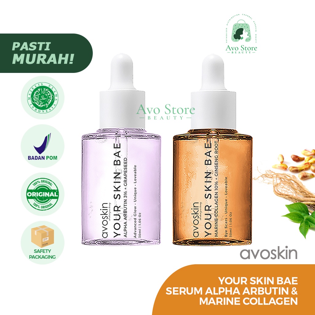 BUNDLING Avoskin Your Skin Bae Serum Alpha Arbutin 30ml + Serum Marine Collagen 30ml