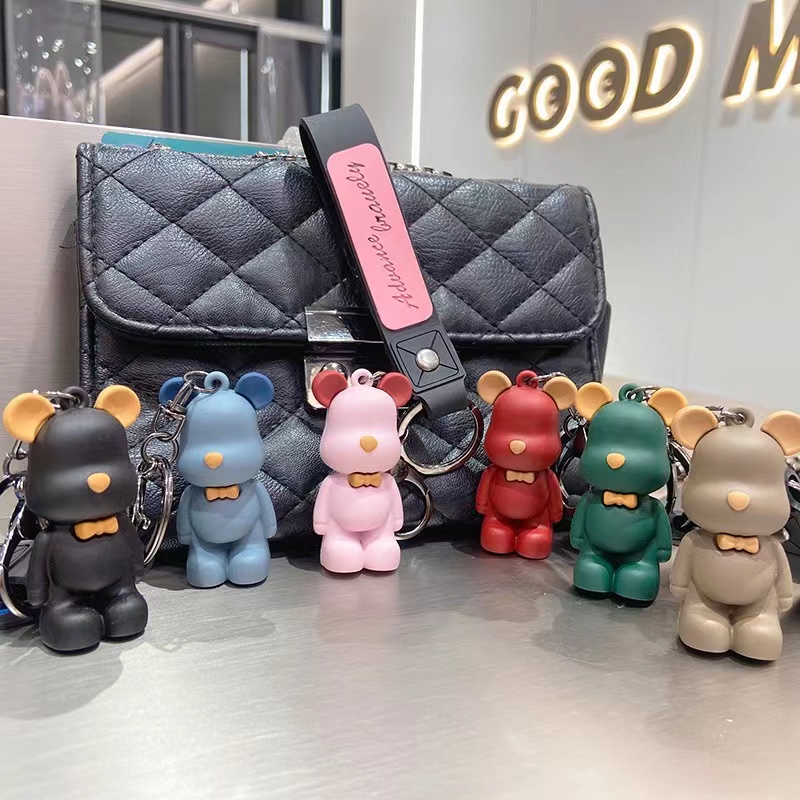 Set Gantungan Kunci Mobil Motor KeyChain Liontin Tas Motif Astronot Bear Kristal Hadiah Pasangan