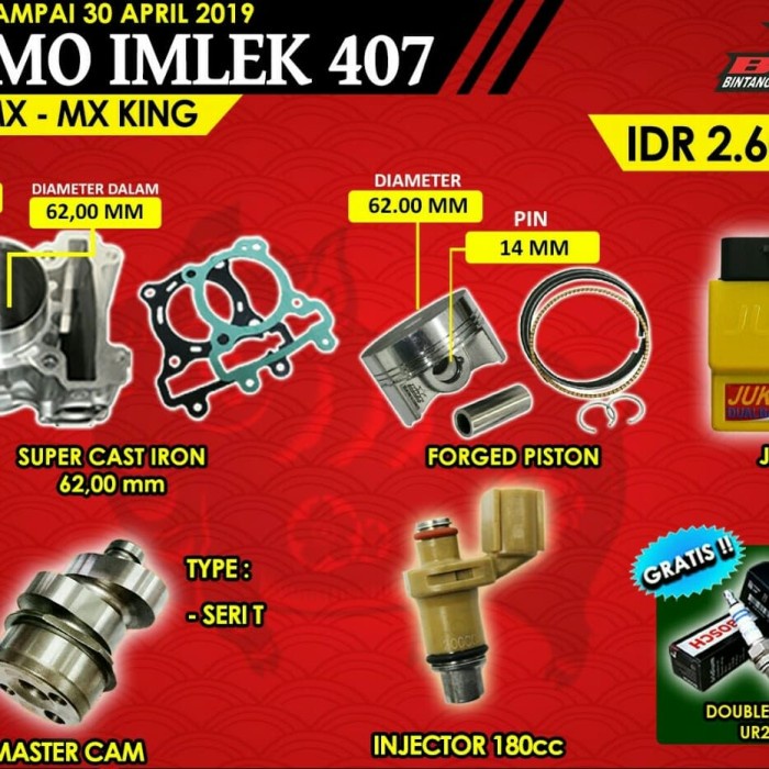 Promo Blok Piston BRT 407 Jup MX/Vixion/MX King/Xabre 2