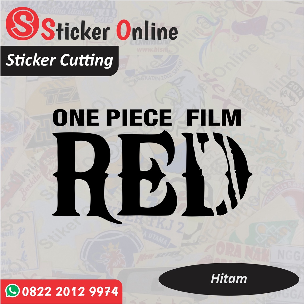 Stiker One Piece RED | Sticker Cutting Logo One Piece RED Motor Mobil