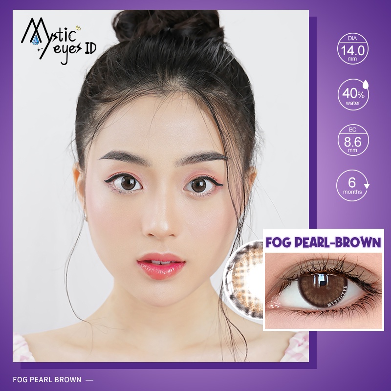 [✅COD] MYSTICEYES SOFTLENS FOG PEARLS BROWN GREY Lensa Kontak 14MM (NORMAL)