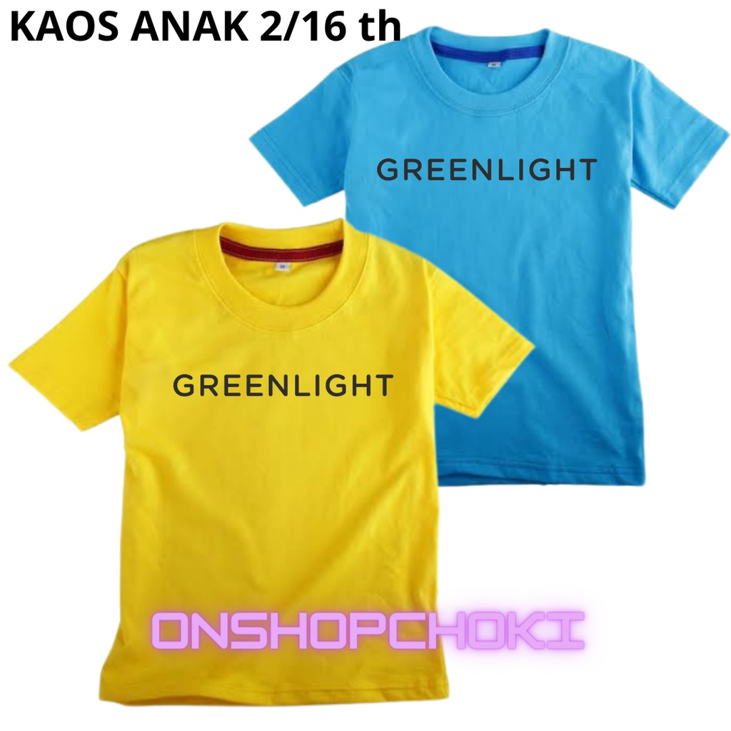 Kaos Oblong Anak-Anak Cewek/Cowok Unisex Logo Grenlit  Usia 2/16th Bahan Halus Premium