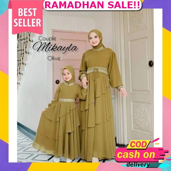 Yumna Couple Mom Dan Kids Gamis Pasangan Ibu Dan Anak Usia 10 11 12 Tahun Model Kekinian Dress Konda