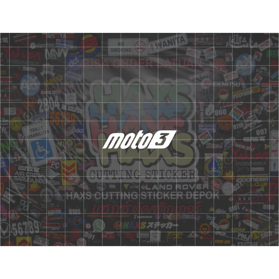 Cutting Sticker Moto 3 Ukuran 4 Cm Untuk Motor Mobil