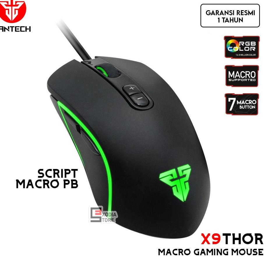➴ Fantech Gaming Mouse Macro X9 THOR Original RGB 7D Programmable 4800 Dpi PB ➪