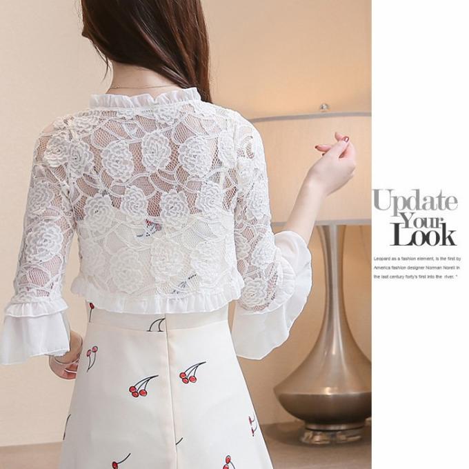 Bolero Brukat Tangan 7/8 Cardigan Brukat Cardingan Pesta Bolero Lace hen01