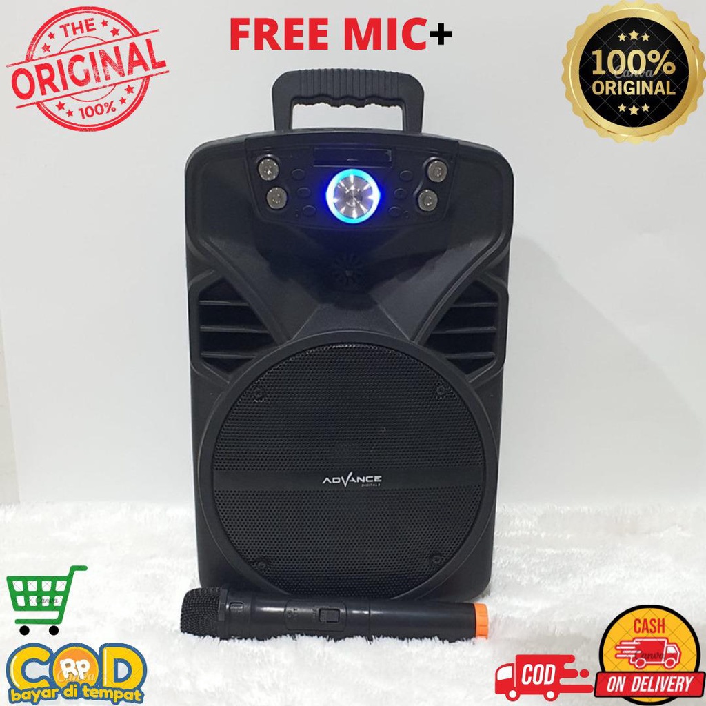 SPEAKER SPEKER BLUETOOTH KARAOKE ADVANCE DIGITALS H-801N FREE MIC 8 INCH