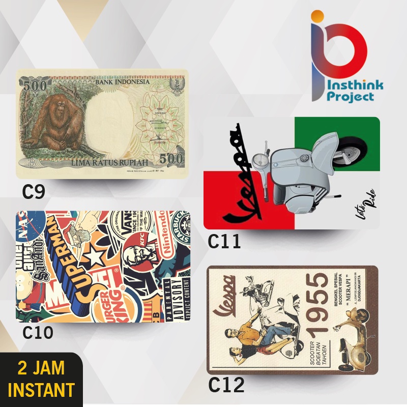 Custom E-Card print UV  Seri 90an Viral Murah